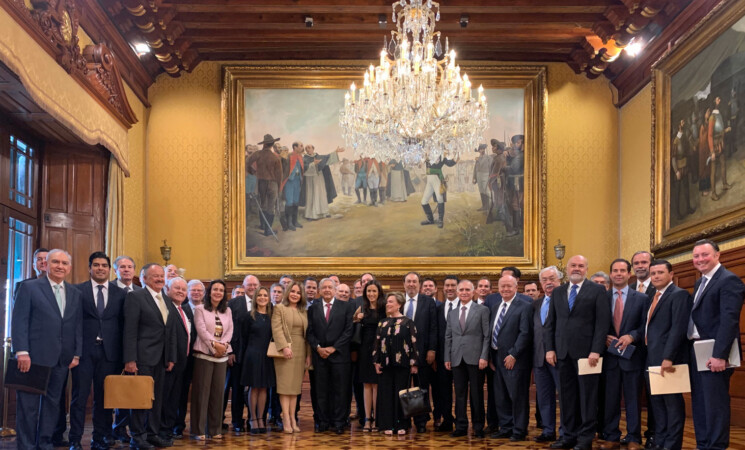 Presidente recibe a empresarios de Sonora en Palacio Nacional