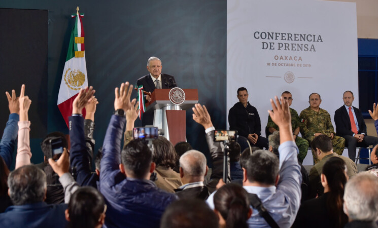 18.10.19 Versión estenográfica de la conferencia de prensa matutina del presidente Andrés Manuel López Obrador, desde Oaxaca, Oaxaca