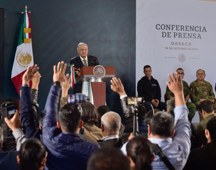 18.10.19 Versión estenográfica de la conferencia de prensa matutina del presidente Andrés Manuel López Obrador, desde Oaxaca, Oaxaca