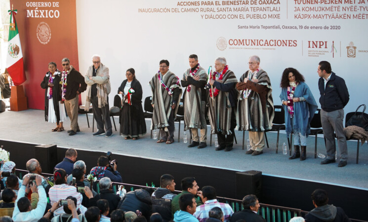 19.01.20 Versión estenográfica. Inauguración del camino rural Santa María Tepantlali y diálogo con el pueblo mixe, desde Oaxaca