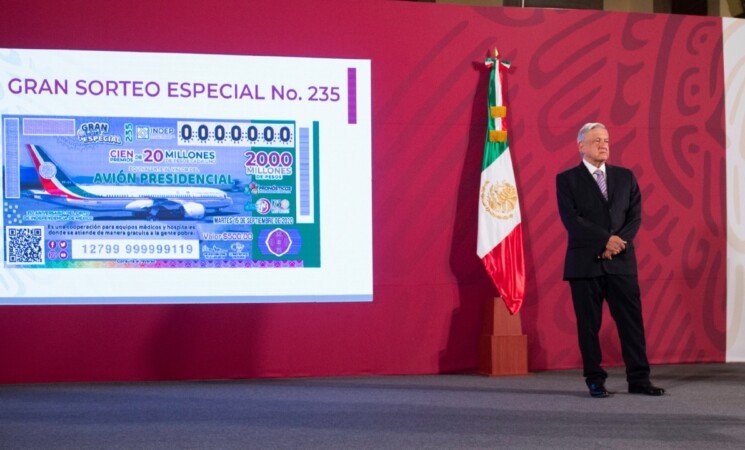 Presidente anuncia venta oficial de billetes de Lotería Nacional para sorteo del equivalente al valor del avión presidencial