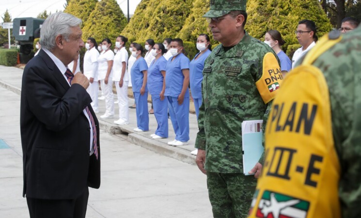 Presidente supervisa proceso de reconversión de hospital militar en el Estado de México para atender COVID-19