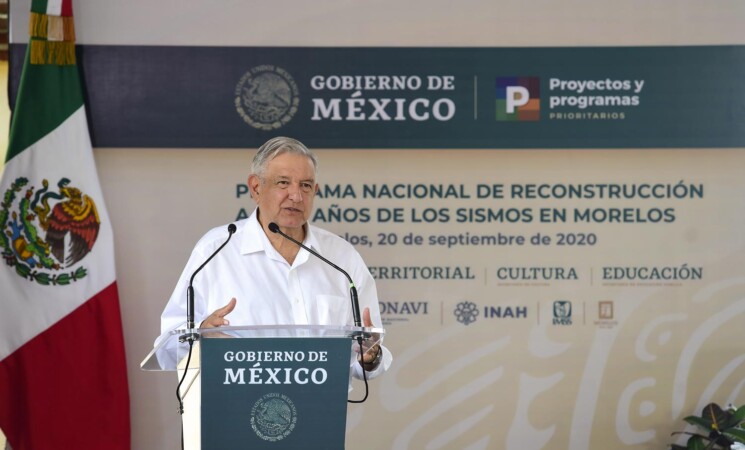 Presidente se compromete a rehabilitar todos los templos dañados por los sismos; reconstrucción de patrimonio cultural en Morelos registra avance del 60%