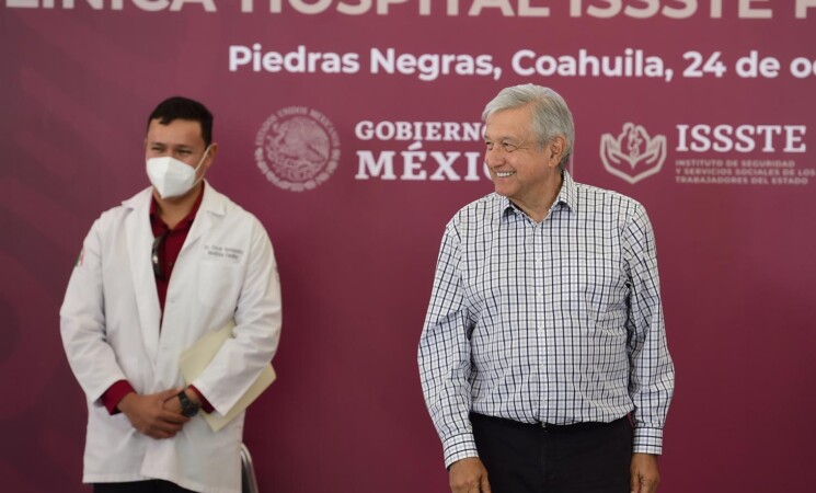 ISSSTE se suma al rescate de instituciones afectadas en el periodo neoliberal: presidente; entrega ampliación de Clínica-Hospital en Piedras Negras