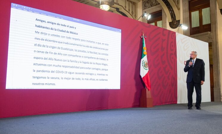 Presidente llama a evitar reuniones en diciembre para prevenir contagios de COVID-19