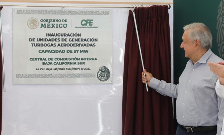 21.02.21 Versión estenográfica. Inauguración de unidades de generación turbogás aeroderivadas, desde La Paz, Baja California Sur