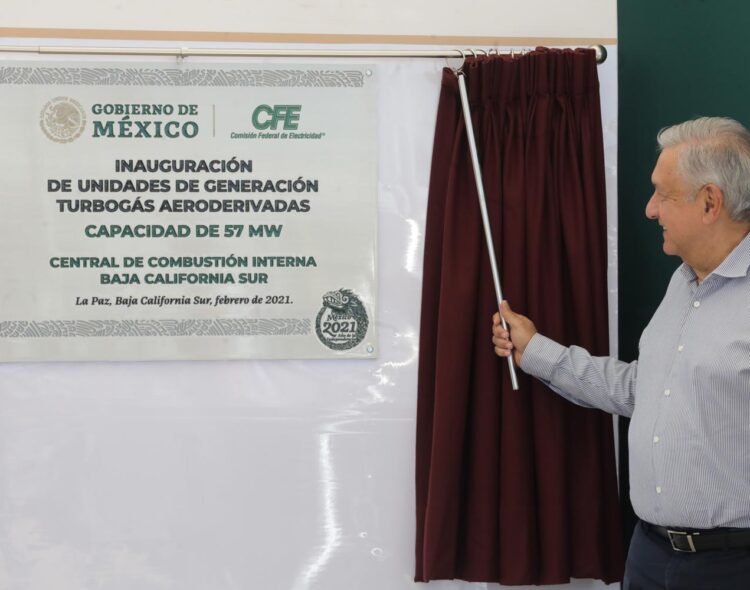 21.02.21 Versión estenográfica. Inauguración de unidades de generación turbogás aeroderivadas, desde La Paz, Baja California Sur