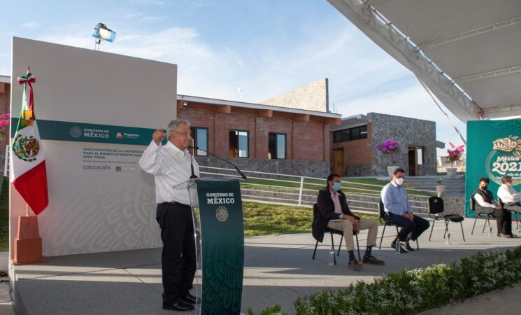 26.02.21 Versión estenográfica. Inauguración de la Universidad para el Bienestar Benito Juárez, desde Pinos, Zacatecas