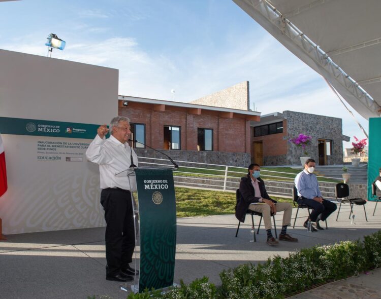 26.02.21 Versión estenográfica. Inauguración de la Universidad para el Bienestar Benito Juárez, desde Pinos, Zacatecas