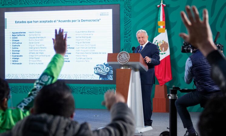 Presidente celebra respuesta de mandatarios estatales al Acuerdo Nacional por la Democracia