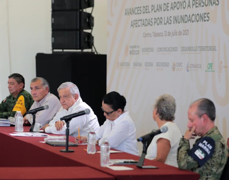 12.07.21 Versión estenográfica. Avances del plan de apoyo a personas afectadas por las inundaciones, desde Centro, Tabasco