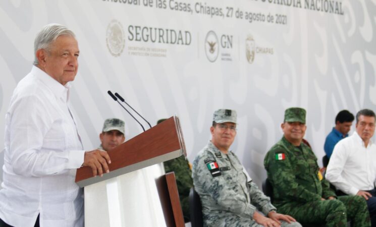 Seguridad se ha logrado con respeto a los derechos humanos: presidente; inaugura cuartel de la GN en Chiapas