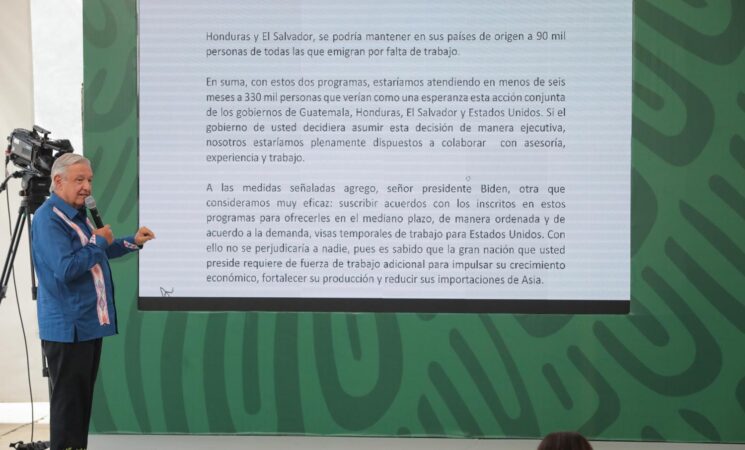 Invertir en programas de desarrollo para resolver de fondo fenómeno migratorio, propone presidente AMLO al gobierno de EE.UU.