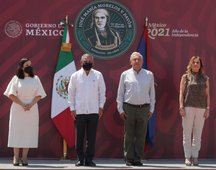 Presidente conmemora 256 Aniversario del Natalicio de José María Morelos; sus principios guían a la 4T, afirma