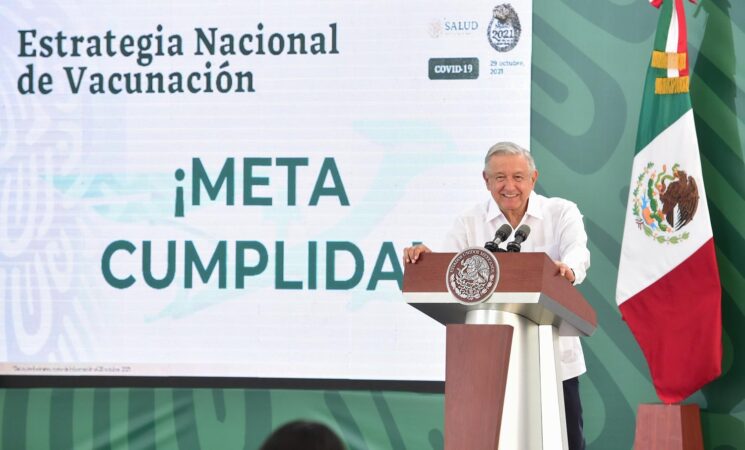 Cumplimos compromiso de vacunar a todas las personas mayores de 18 años: presidente AMLO