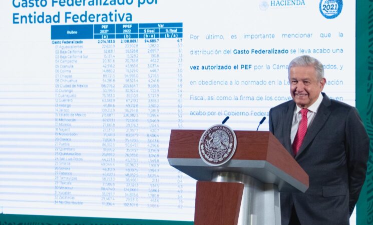 Estados y municipios reciben recursos conforme a la ley y sin demora: presidente; tendrán aumento presupuestal en 2022, anuncia