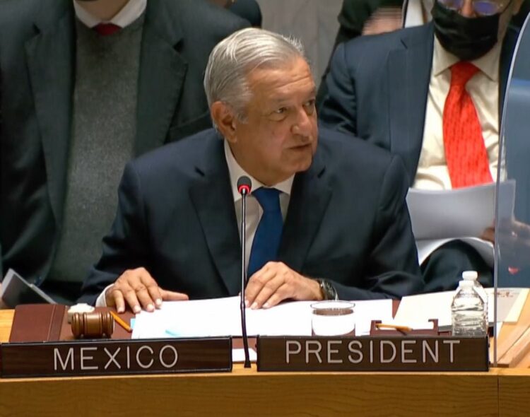 Discurso del presidente Andrés Manuel López Obrador en el Consejo de Seguridad de la Organización de las Naciones Unidas