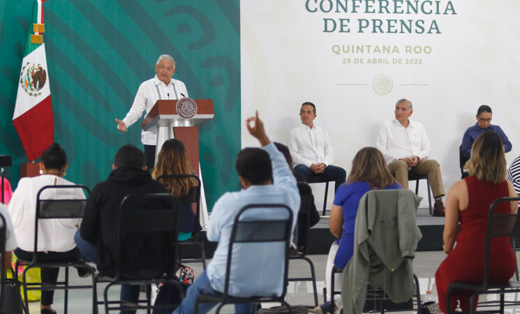 29.04.22 Versión estenográfica de la conferencia de prensa matutina del presidente Andrés Manuel López Obrador, desde Quintana Roo