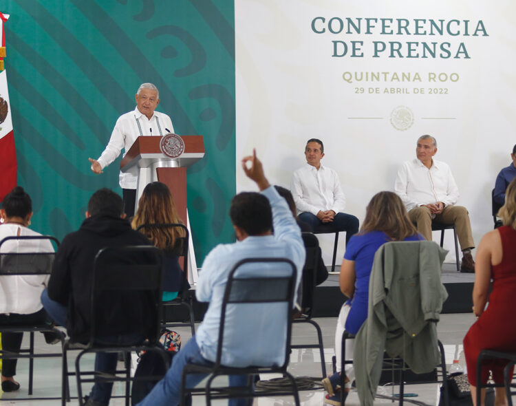 29.04.22 Versión estenográfica de la conferencia de prensa matutina del presidente Andrés Manuel López Obrador, desde Quintana Roo