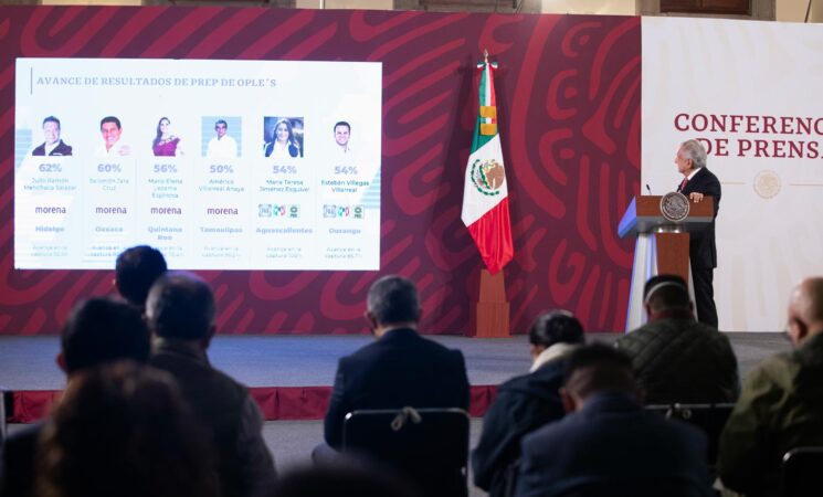 Presidente destaca participación ciudadana en elecciones; gobierno federal apoyará sin distinción a todos los estados, asegura