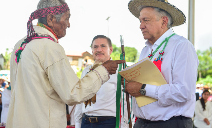 Presidente escucha necesidades del pueblo O’dam en Mezquital, Durango; se atenderán a través de Programas para el Bienestar