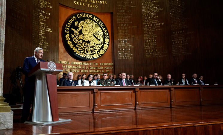 Discurso del presidente Andrés Manuel López Obrador en el 106 Aniversario de la Promulgación de la Constitución de 1917, desde Querétaro