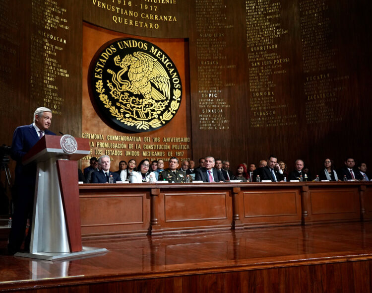 Discurso del presidente Andrés Manuel López Obrador en el 106 Aniversario de la Promulgación de la Constitución de 1917, desde Querétaro