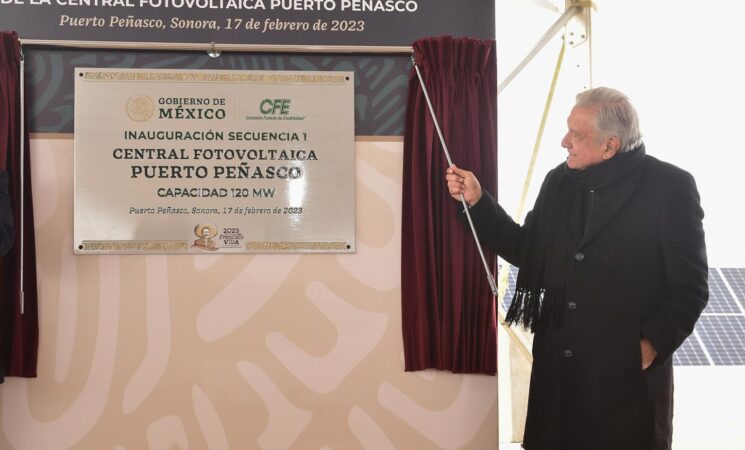 Presidente inaugura primera etapa de la Central Fotovoltaica Puerto Peñasco en Sonora