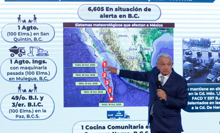 Sedena previene y protege a la población de tormenta tropical Norma en Baja California Sur