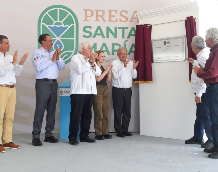 Presidente inaugura presa Santa María en Sinaloa; impulsará autosuficiencia alimentaria y energía limpia