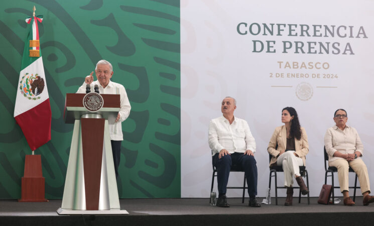 02.01.24 Versión estenográfica de la conferencia de prensa matutina del presidente Andrés Manuel López Obrador, desde Tabasco