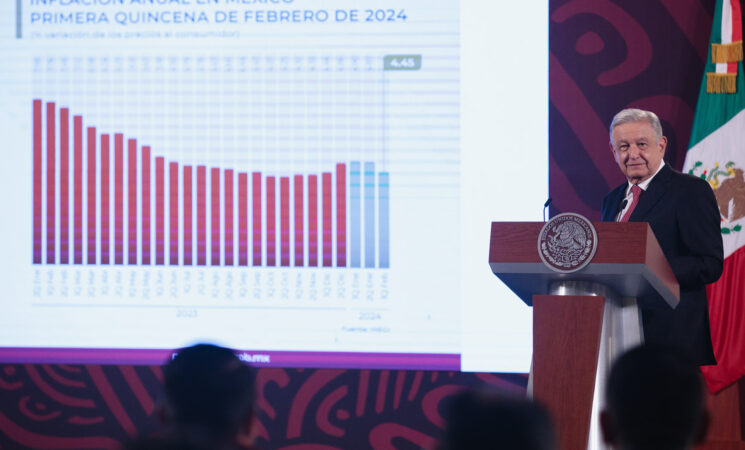 Presidente resalta inflación a la baja en febrero; “somos de los países con más crecimiento económico en el mundo”, afirma