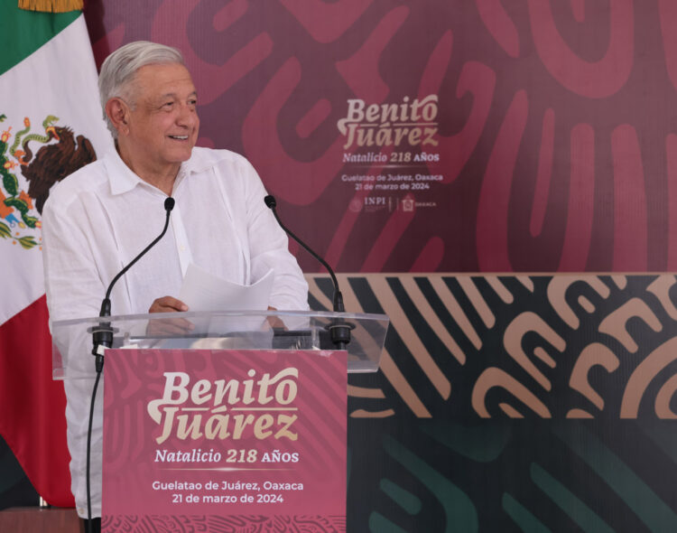 Discurso de presidente Andrés Manuel López Obrador en el 218 Aniversario del Natalicio de Benito Juárez García