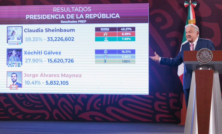 Presentan resultados de elecciones en conferencia del presidente; se requiere garantizar el derecho a la información, afirma