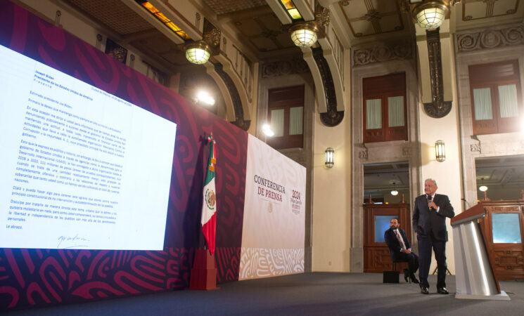 Presidente expone a Joseph Biden injerencia de Estados Unidos al financiar a Mexicanos contra la Corrupción