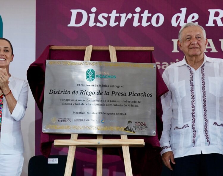 Presidente inaugura distrito de riego Presa Picachos en beneficio de Mazatlán y Concordia