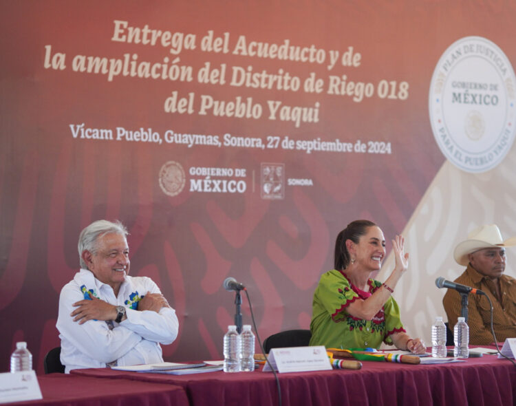 27.09.24 Versión estenográfica. Entrega de acueducto y distrito de riego al pueblo yaqui, desde Guaymas, Sonora