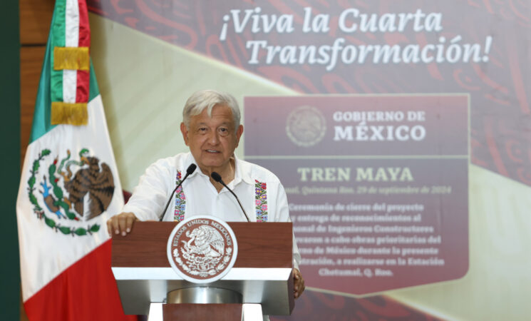 29.09.24 Versión estenográfica. Tren Maya y entrega de reconocimientos a ingenieros constructores, desde Chetumal, Quintana Roo